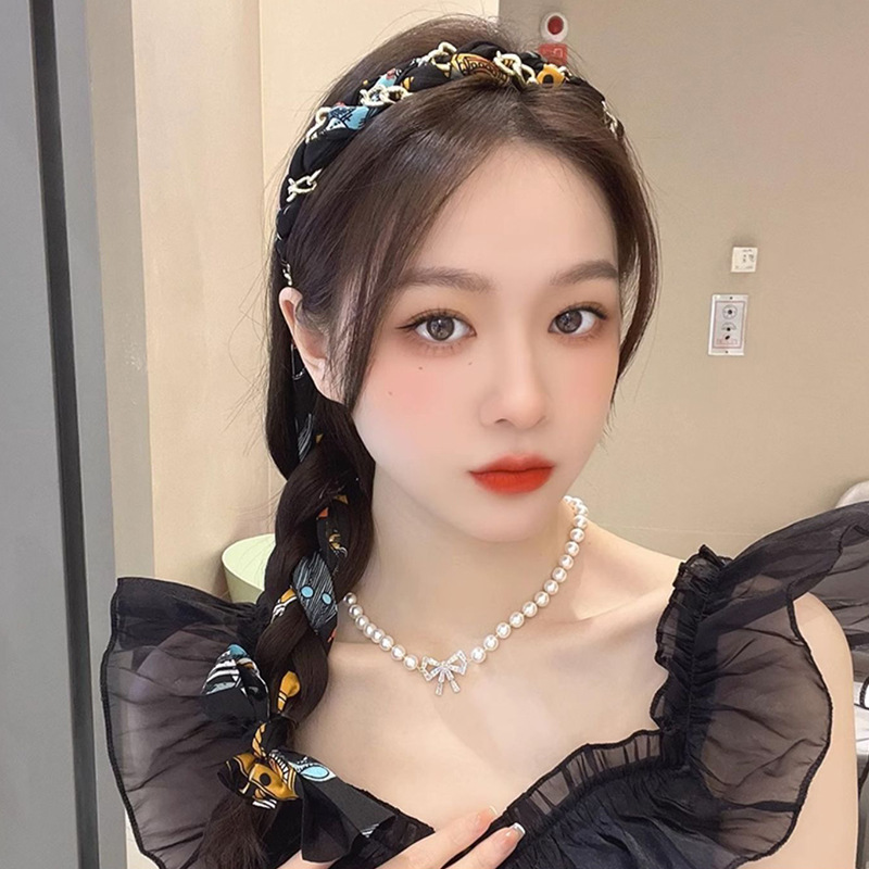 レトロな欧米風ヘッドスカーフ、甘くてクールな女の子のヘアスカーフ、ストリートダンス、サイクリング、フォトプロップス、ヘアバンド、ベルト装飾|undefined