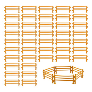 60 Pieces of Yellow Plastic Mini Fence Fence Horse Stable Animal Farm Sand Table DIY Accessories Zlp2557