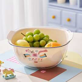 【马上有钱】可爱双层沥水篮加厚厨房家用洗水果神器蔬菜盆水果盘