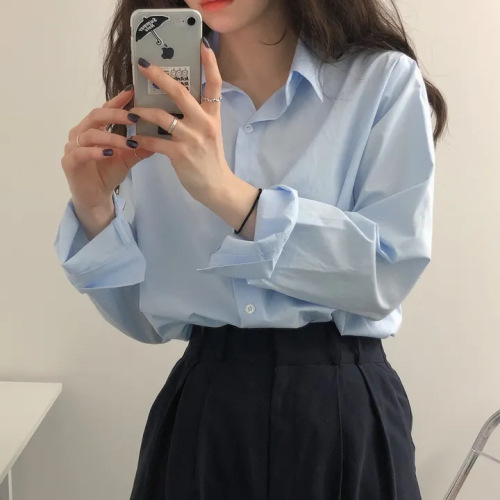 Korean Chic White Shirt Top Women's Blouse Coat Solid Color Underwear Design Sense Minority Cardigan 