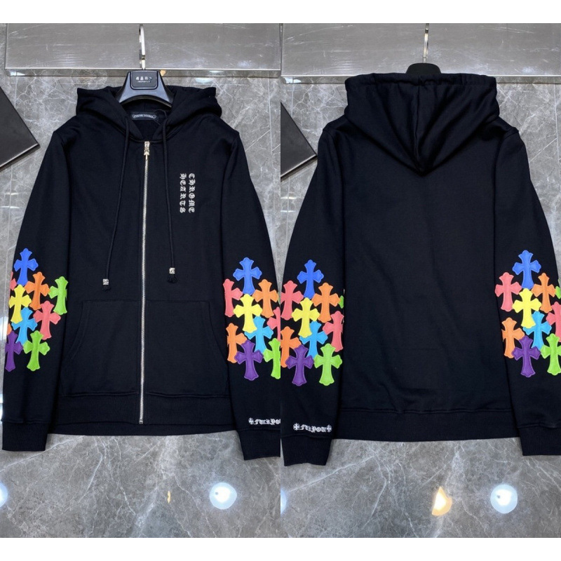 Chrome Heart Hoodie 克罗伈十字架连帽卫衣跨境宽松男女拉链帽衫|undefined