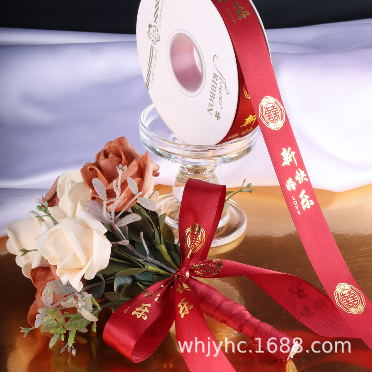 Cinta DE BODA venta al por mayor bronceado cinta de poliéster regalo de boda caja de dulces decoración vendaje para hornear cinta de pastel