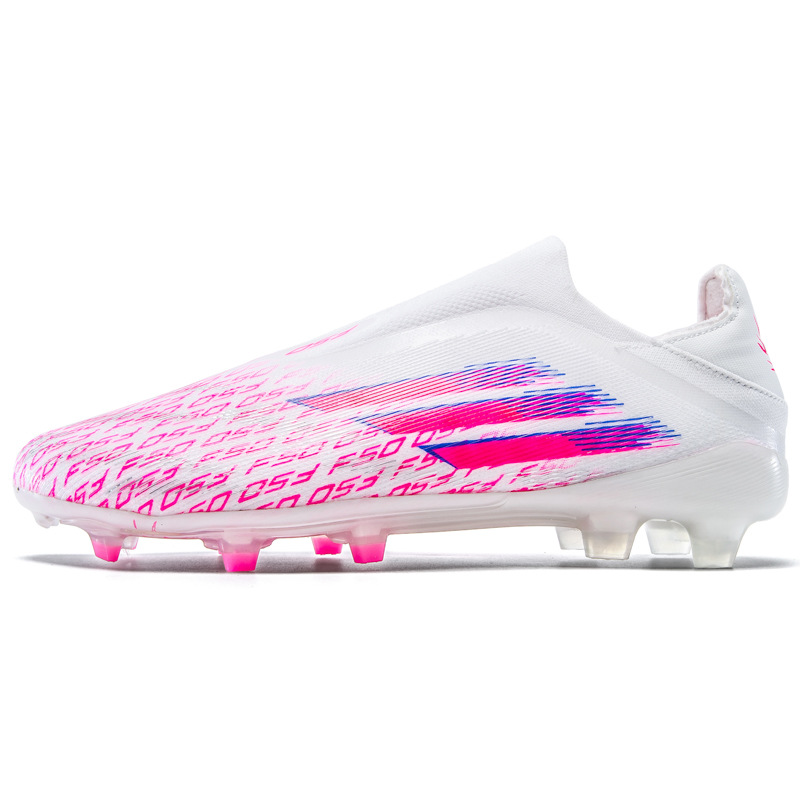 Nuevos zapatos de fútbol juveniles sin costura de tejido sin lazos de entrenamiento de césped profesional zapatos de fútbol transfronterizos al por mayor