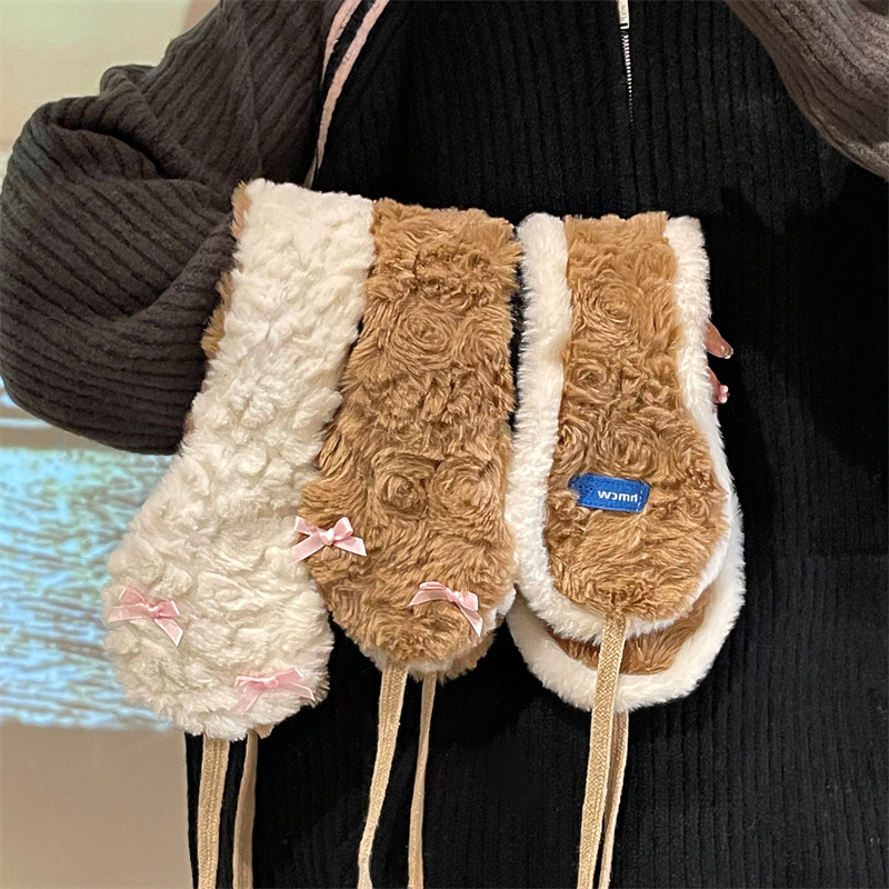 Orejeras para mujer, otoño e invierno, calidez, ciclismo lindo, paseos en bicicleta, orejeras de felpa, protección para los oídos, bolsas para los oídos a prueba de frío, invierno más terciopelo engrosado