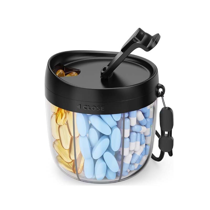 亚马逊7格塑料药盒食品级材质一周7天可分装便捷式药品药丸收纳盒|undefined