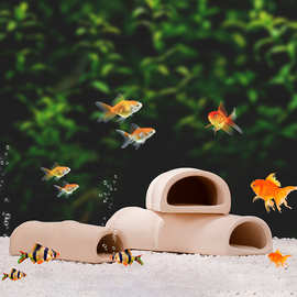 陶罐躲避洞鱼躲避屋产卵洞鲷罐虾屋虾窝虾罐异型鱼繁殖罐鱼缸造景