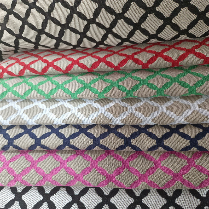 几何菱格风雪尼尔加密色织提花布  托特手提包 鞋材 渔夫帽子面料