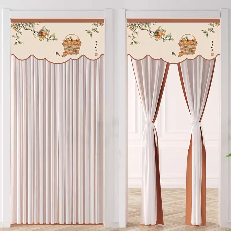 French-Style Door Curtain Partition Curtain for Home Bedroom Kitchen Blocking Curtain Half-Hanging Curtain Bathroom Curtain No-Drill Installation Ins Style