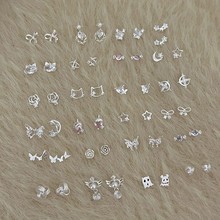 地摊热卖货源925纯银针耳钉创意韩版小耳钉女迷你爱心防过敏耳钉