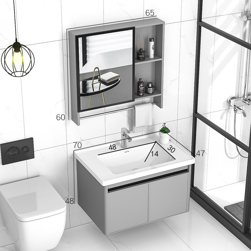 Panal de aluminio gabinete de baño integrado lavabo cuarto de baño lavabo de aleación de aluminio espacio de baño mesa de lavado