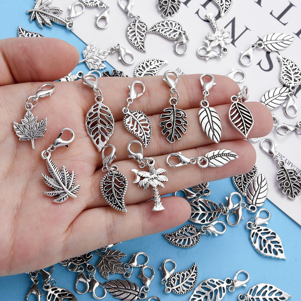 Leaf lobster clasp mixed