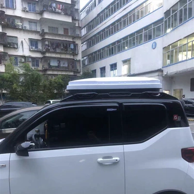 mini roof luggage box, third-generation: Roof box - no-need-to-drill-holes-gb-version-white-1208023-black-special-crossbar