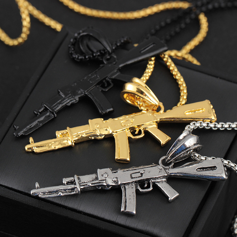 Mode Pistolet Alliage Placage Incruster Strass Unisexe Pendentif 1 Pièce display picture 5