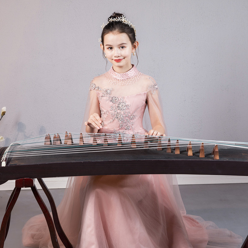 Girls' Guzheng Performance Dress 2024 New Children's Dress Princess Skirt Piano Performance Ancient Style Choir Performance Dress