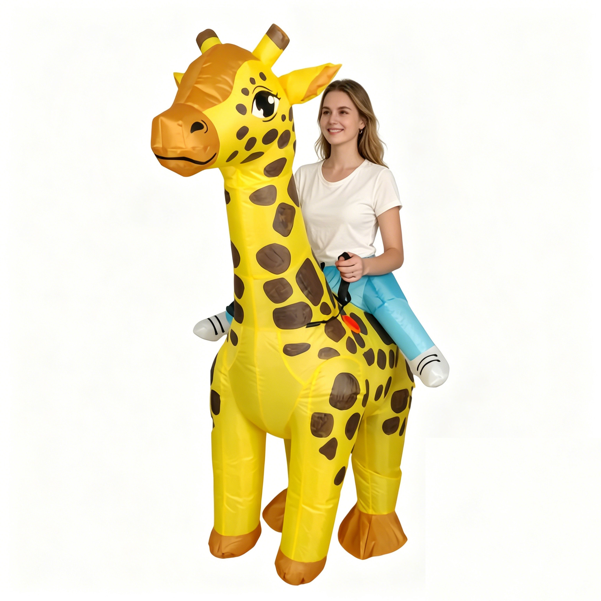 Transfronterizos personalizados animales montando girafa ropa inflable vestido espectáculo divertido lindo espectáculo creativo ropa inflable