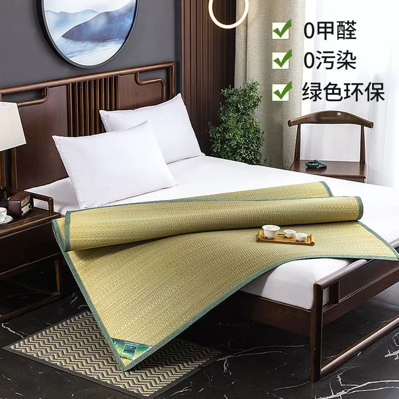 Factory direct selling natural grass mats 1.8 double 1.5 straight gangsa mats 0.9 single student dormitory dormitory folding