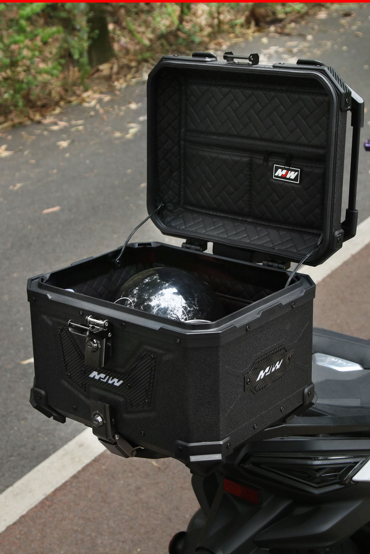 Motorcycle Mjw45L55L65L Big Demon Quick Release Aluminum Alloy Tail Box Scooter Electric Vehicle Rear Storage Box