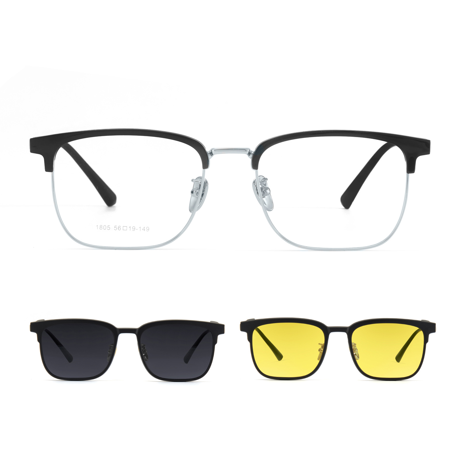 Magnético fuerte con gafas de sol polarizadas de aleación de cejas comerciales marco de gafas de sol marco de gafas al por mayor