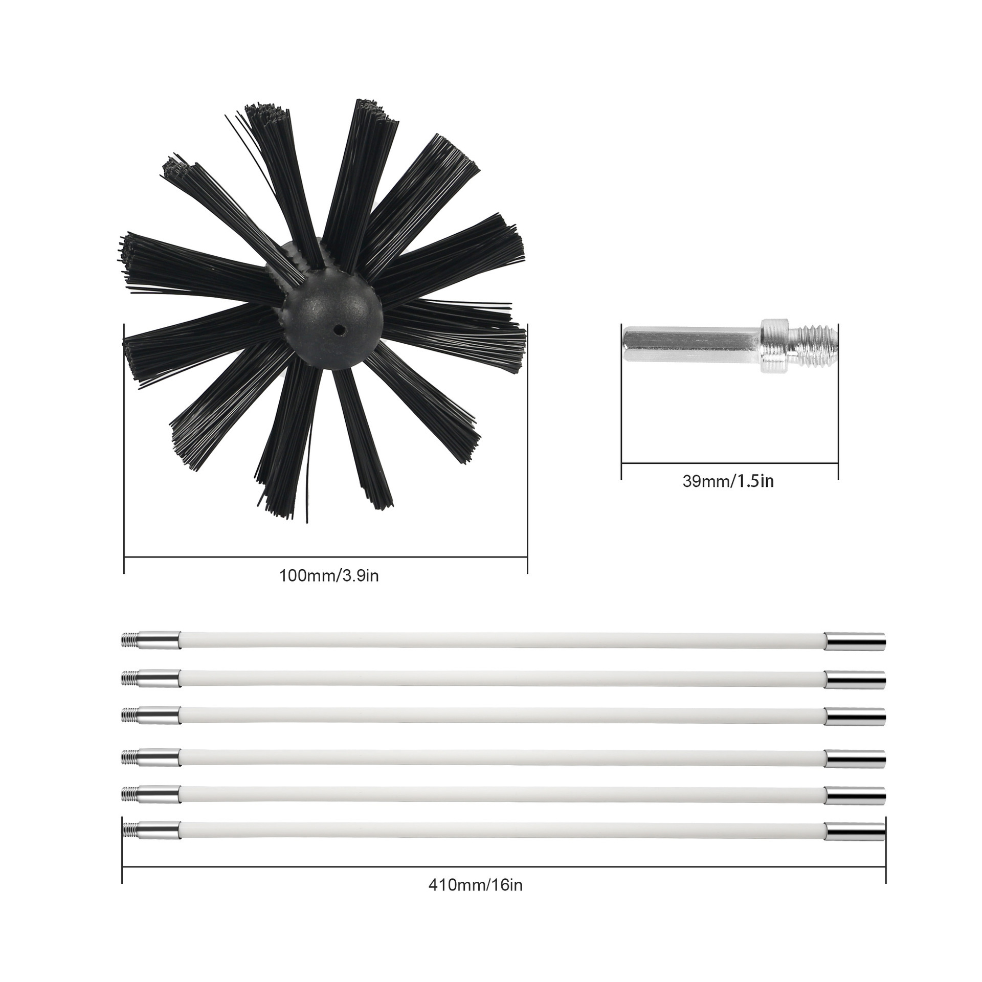Cepillo de limpieza de chimenea POM para extractor y caldera, flexible, al por mayor image 12