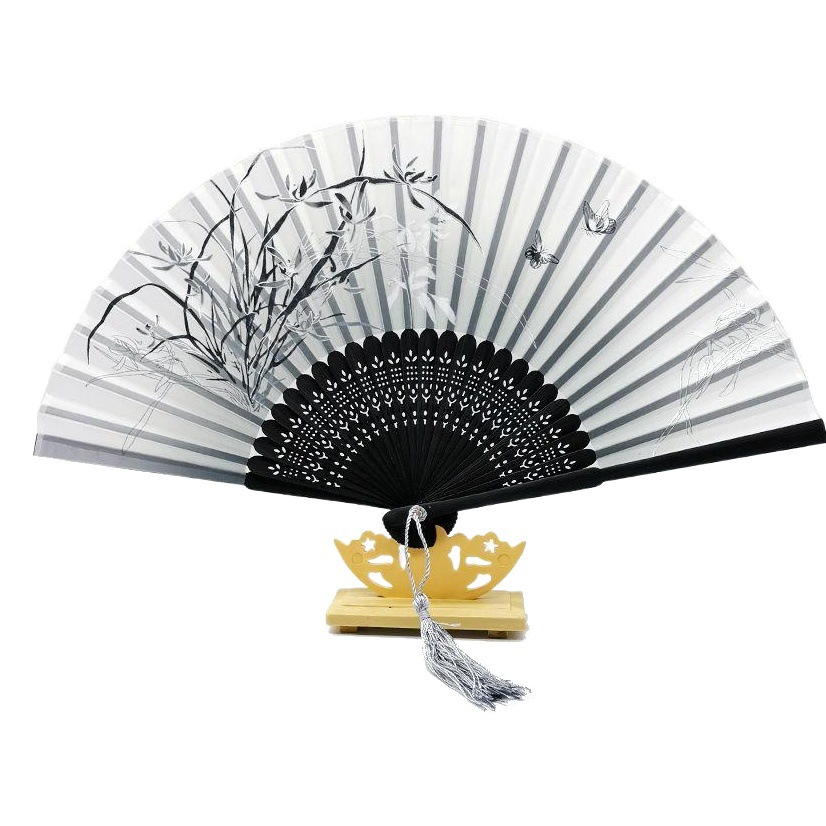 Ventilador de estilo antiguo ventilador plegable hombres y mujeres ventilador de baile clásico antiguo traje fotografía de rendimiento Hanfu apoyos estilo chino ventilador plegable hecho a mano