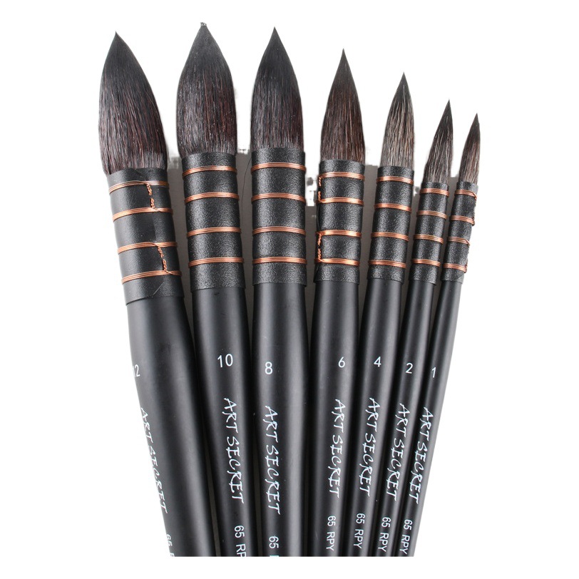 Corea del Sur artsecret ardilla pelo acuarela cepillo cabeza redonda negro grasa gris ratón animal pelo fregona cepillo 65RPY