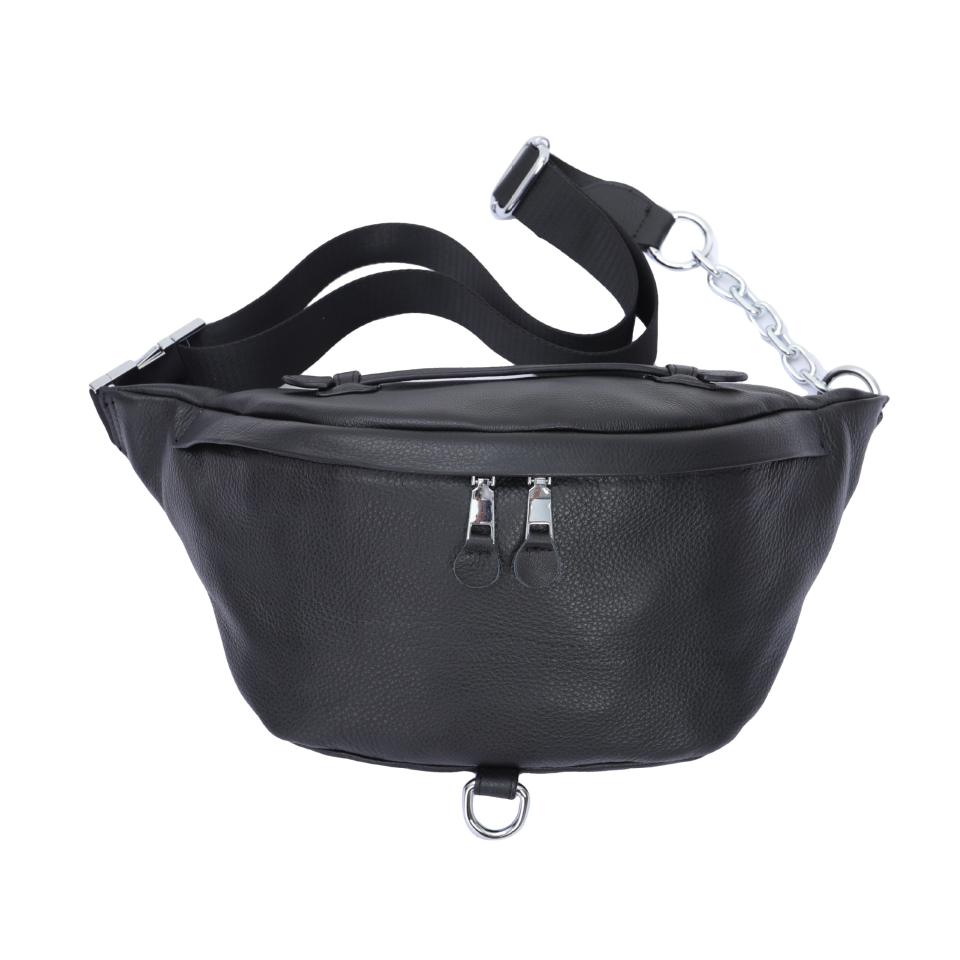 2025 New Arrival Korean Style Simple Texted Chain Leather Bag Women's Crossbody Shoulder Bag Leather Chest Bag Waist Bag