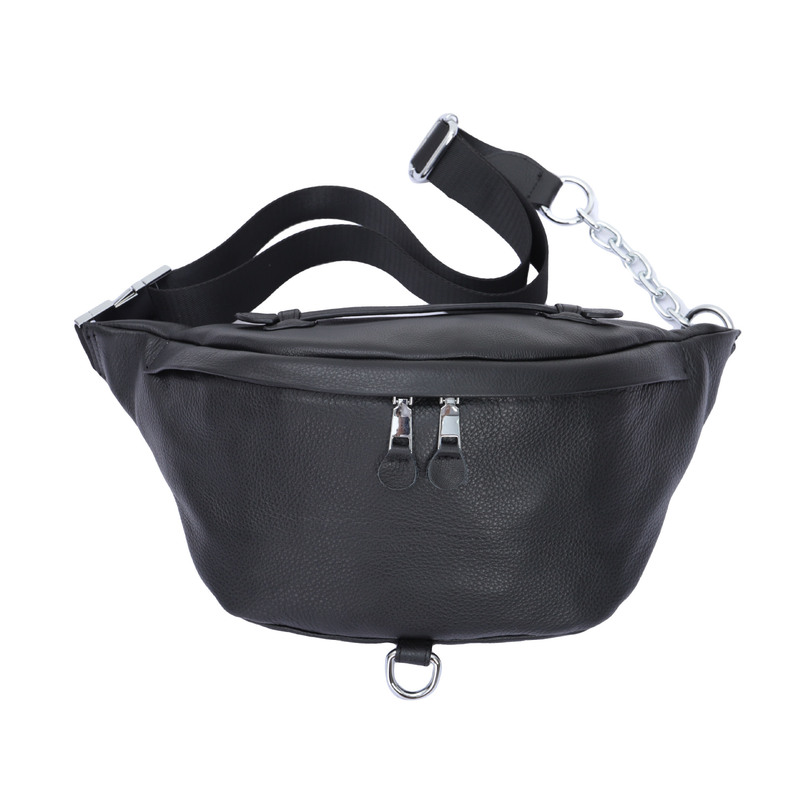 2025 New Arrival Korean Style Simple Texted Chain Leather Bag Women's Crossbody Shoulder Bag Leather Chest Bag Waist Bag