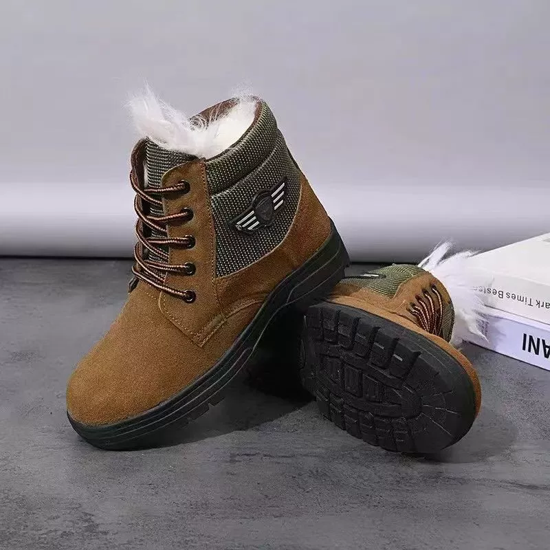 Кожаные снежные сапоги мужские зимние северо-восточные холода