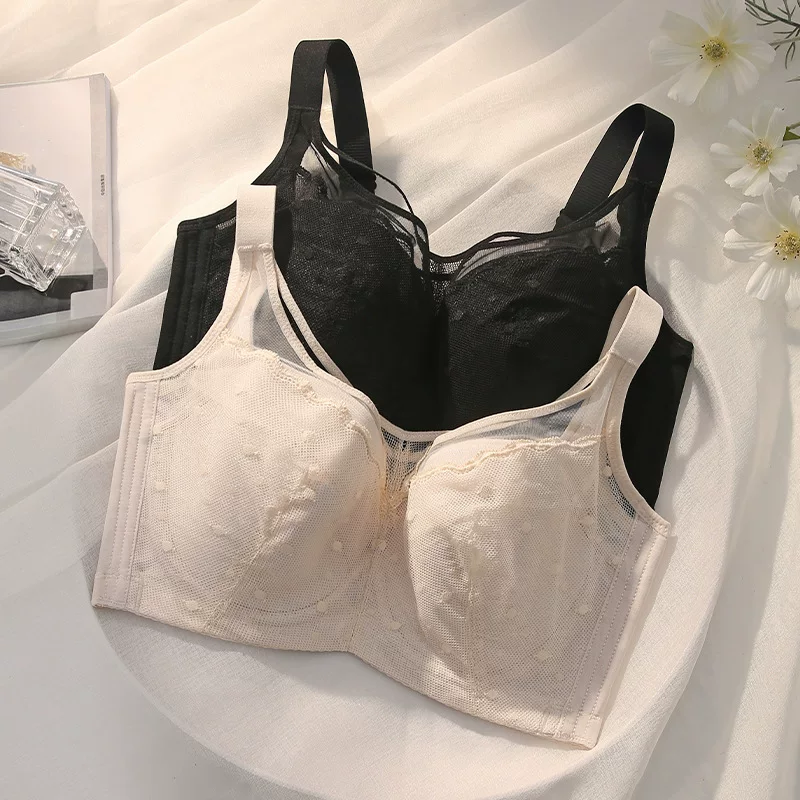 Summer thin underwear, supporting bra with steel rings