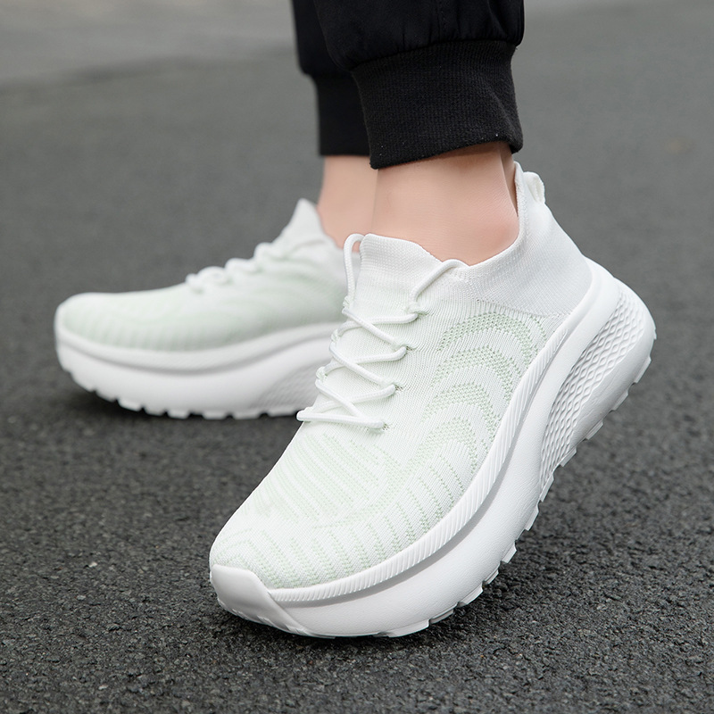 Zapatillas de Running con Suela Gruesa de Tejido y EVA Transpirables para Deportes