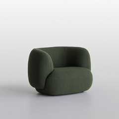 Nordic medieval dark green single leisure sofa chair, Italian minimalist living room curved negotiation chair, internet celebrity bedroom chair