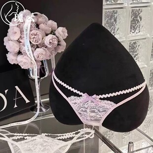 Rose Cloud Sexy Underwear Sexy Pure Desire Thin Strap Hot Girl French Lace Bow Low Waist Temptation Briefs