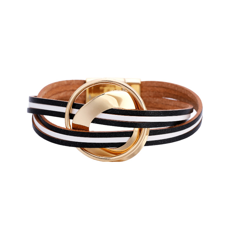 Bohemian Color Matching Multilayer Leather Bracelet display picture 23