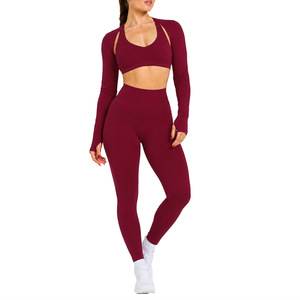 AYM038759 Yoga Set Quick Dry Butt-Lifting Seamless 3-Piece Aoyema wholesale