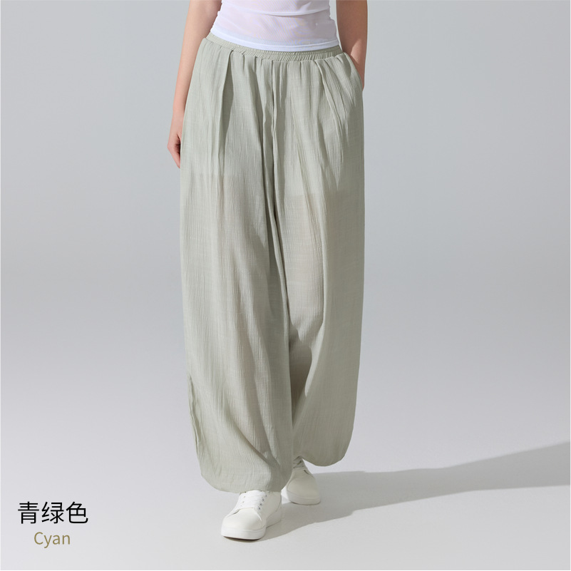 Pantalones sueltos transfronterizos europeos y estadounidenses Pantalones de baile de pilates para correr Pantalones de gimnasio Pantalones de cintura alta Pantalones de piernas anchas image 9