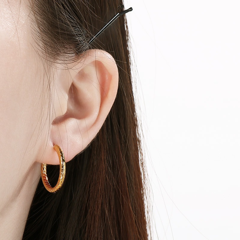 Pendientes de aro geométricos para mujer aros de acero inox_voghion.com