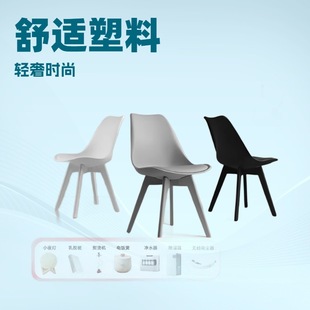 Nordic Comfortable Simple Leisure Eames Chair Dining Chair Outdoor Plastic Modern Writing Chair Internet Celebrity Makeup Backrest