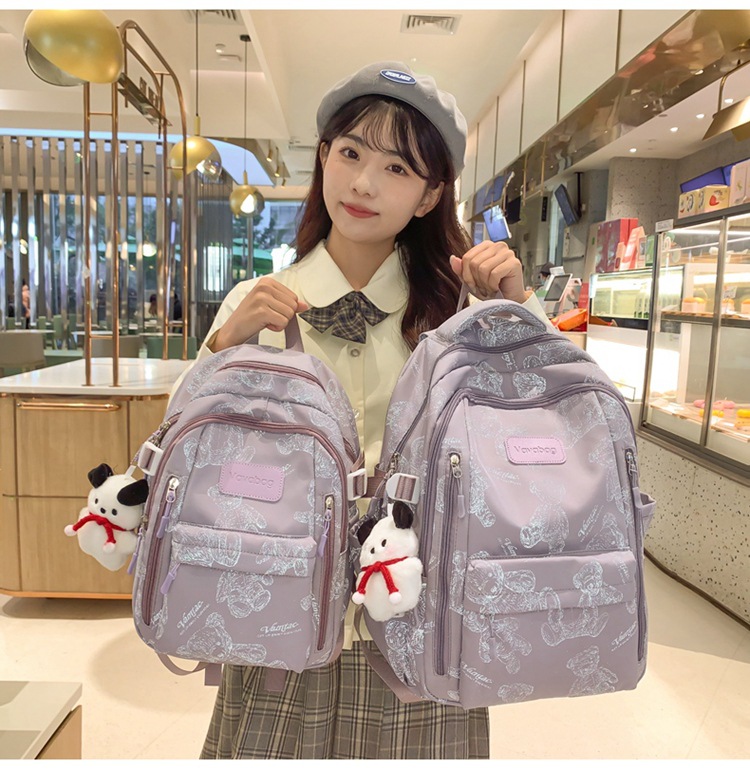 2024 New Large Capacity Stylish Backpack Daily Versatile Men and Women Backpack High School Student Campus Student Bag