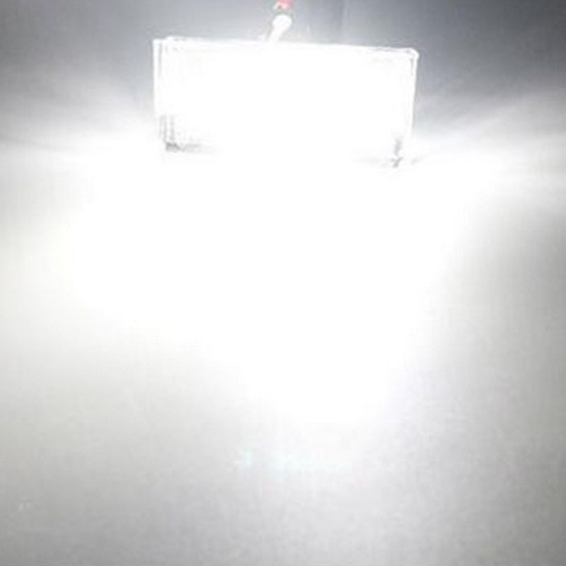 Suitable for Volkswagen Golf 5 Plus, Passat, and Skoda license plate lights, 18 LED white lights, transparent frame, 2 pieces