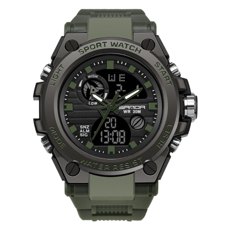 SANDA 739 multifunción impermeable electrónica reloj deportivo calendario alarma luminosa estudiante adolescentes