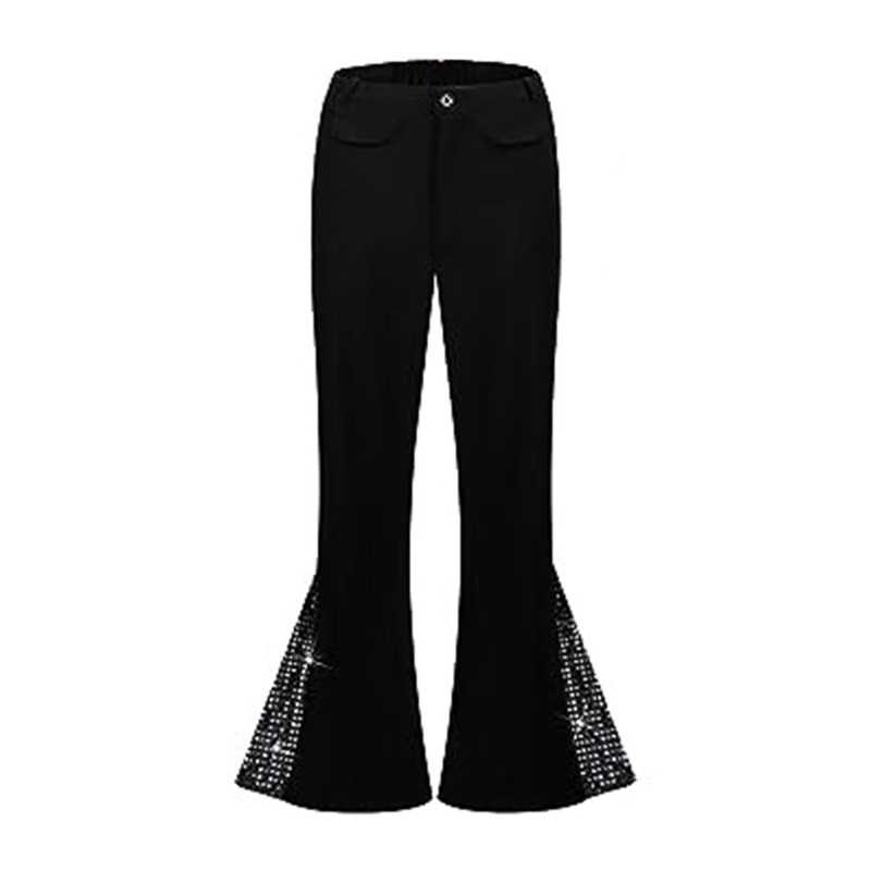 2023 Amazon New 70 s Boys Classic Casual Retro Sequin Flared Pants