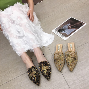 Pointed Toe Mules for Women, 2024 New Trendy Comfortable Sandals and Slippers for Outdoor Wear