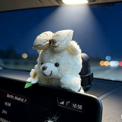 backpack adhesive-free gadget, car, Sürətlər qutusu və əl tormozu başlıqları - s-mijieji-white-flower-white-bear-lay-down-screen-etc-bracket