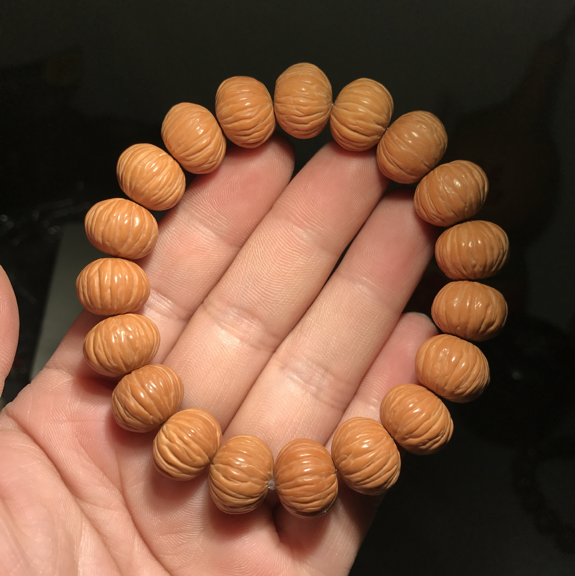 批发猴头核桃手串 原籽猴头手串 矮桩飞碟桩 12-13mm