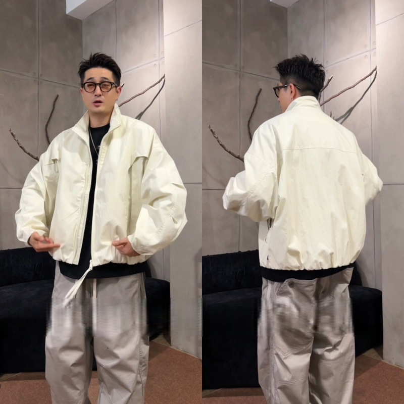 高品质男士百搭宽松舒适简约纯色高级感商务潮流韩版痞帅休闲夹克|undefined