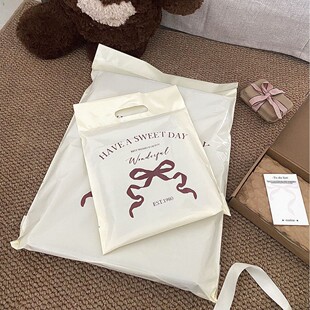 Original Bow Letter Satchel Express Bag New Material Thickeneded Gift Clothing Waterproof Packaging 16 Silk Plastic Bag