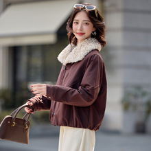 2025秋冬季新款内里毛毛夹克宽松百搭加绒加厚时尚外套女YQ3386