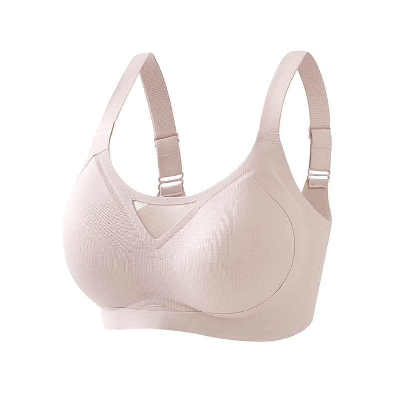 Gran tamaño hueco, ropa interior de soporte suave ligera, damas sin anillo de acero, sujetador anti-caída, sujetador de copa fija