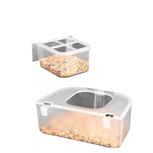 Bird food box transparent anti-sprinkler feeder tiger peony parrot feeder bird feeder bird sink box supplies accessories