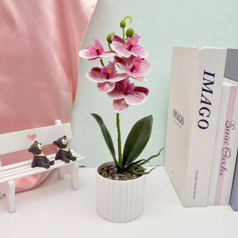 クロスボーダーのシミュレーション胡蝶蘭盆栽花付きデスクトップ装飾プラスチック造花盆栽撮影植木鉢置物花頭|undefined